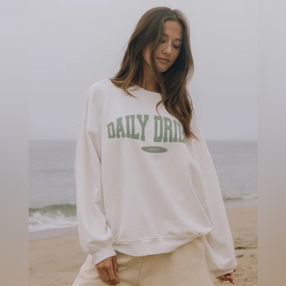 Daily Drills Oversized Sport Crew Raw White NWT